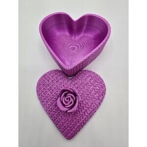 3D Printed "Knitted" Heart-Shaped Trinket/Gift/Jewelry Box